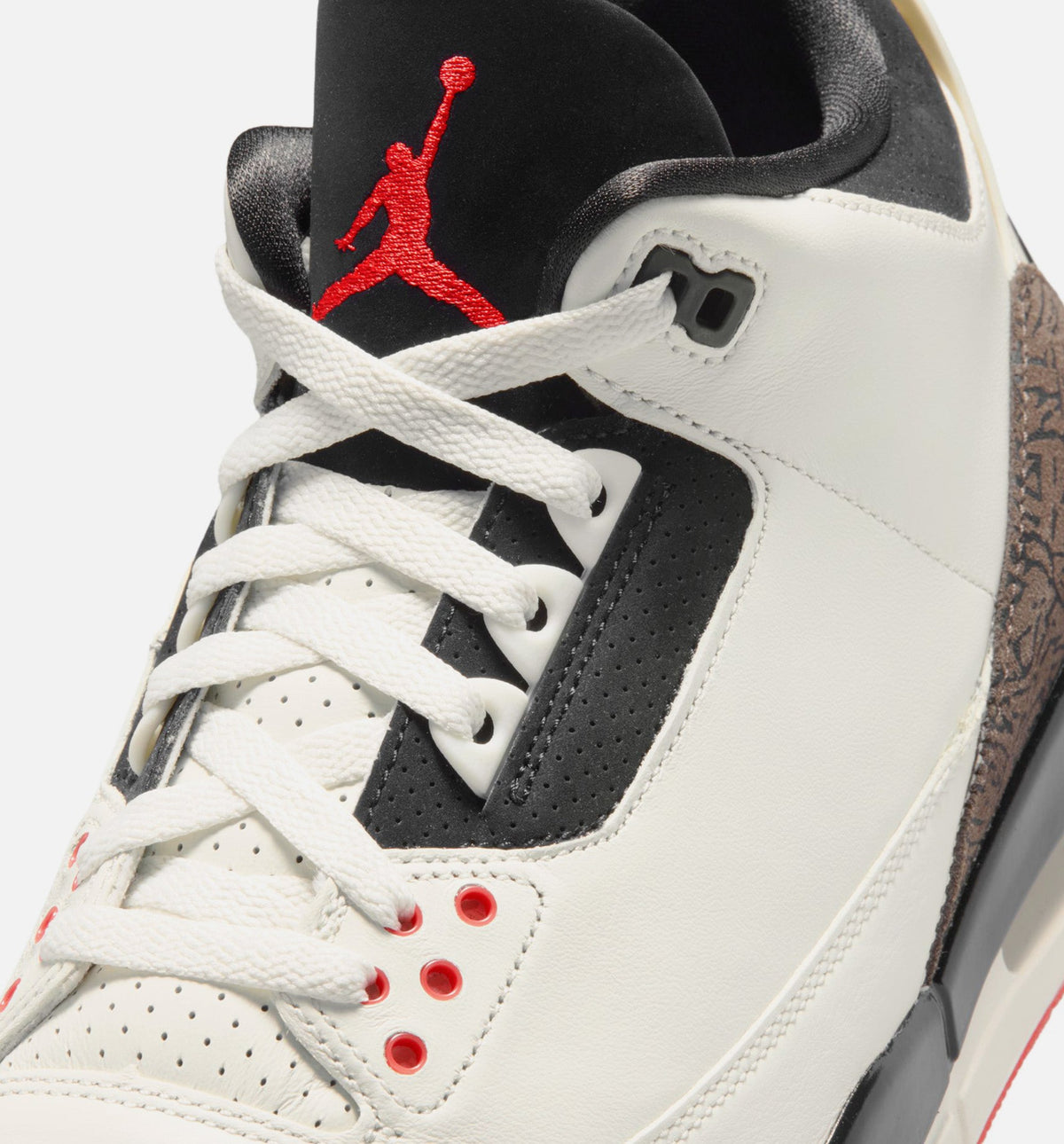 Air Jordan 3 Retro Sail and University Red Men's Sneakers - Sail/Black/University Red