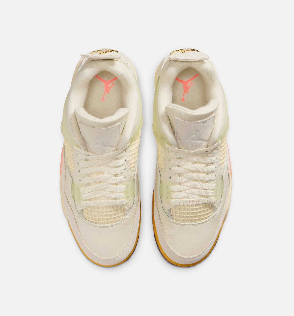 Air Jordan 4 Retro Birds of Paradise Women's Sneakers - Coconut Milk/Bright Mango