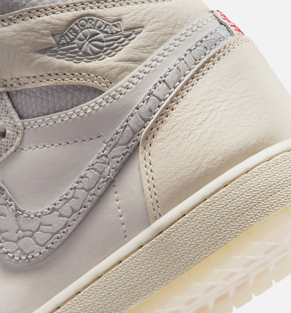 Air Jordan 1 Retro High OG Sail Grade School Sneakers - Sail/University Red