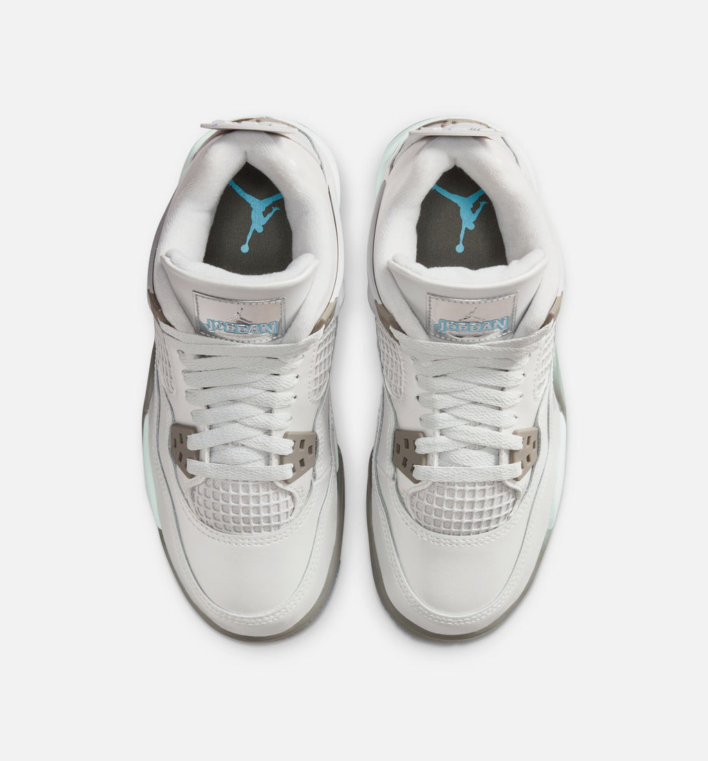 Air Jordan 4 Retro Blue Chill Grade School Sneakers - Photon Dust/Blue Chill/White