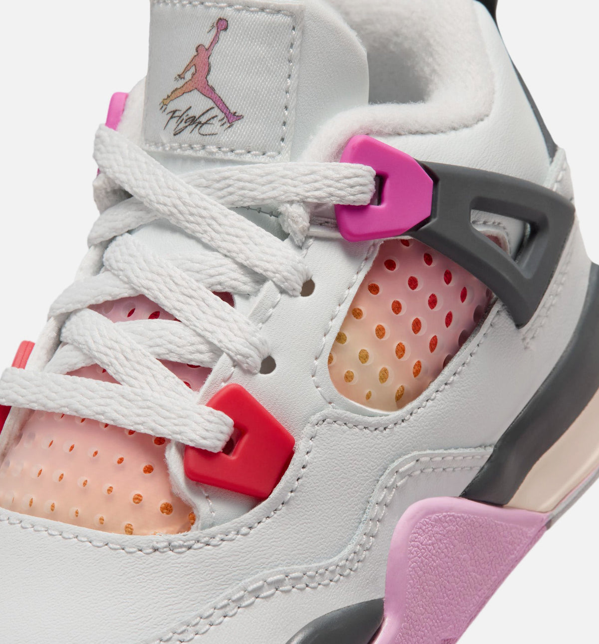 Air Jordan 4 Retro Comic Infant & Toddler Sneakers - Off White/Fire Pink/Anthracite