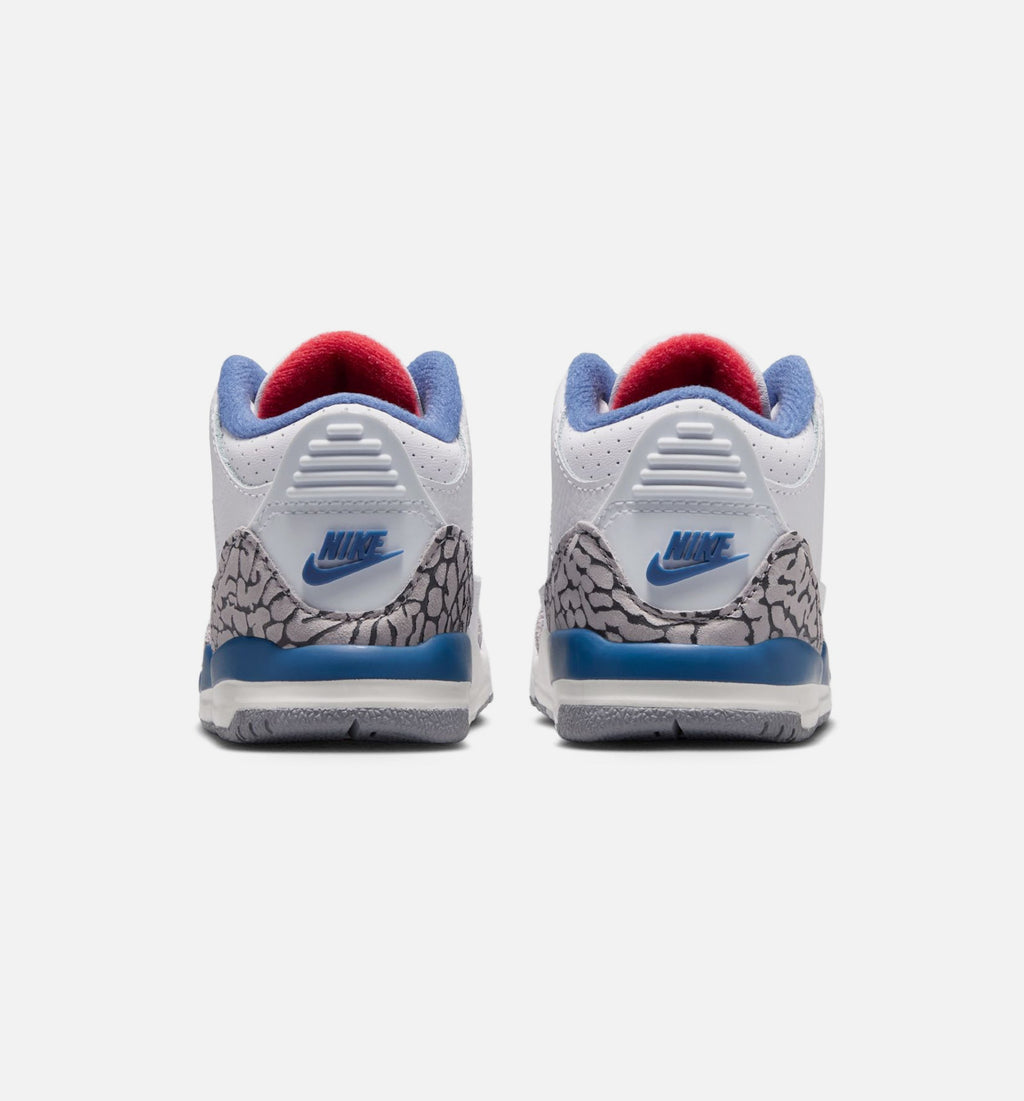 Air Jordan 3 Retro OG True Blue Infant & Toddler Sneakers - White/Fire Red/True Blue