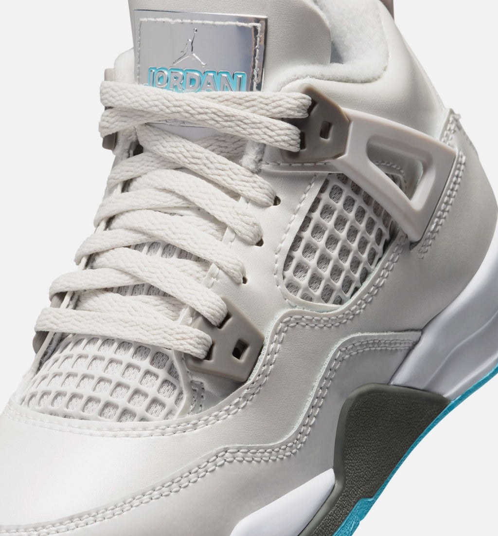 Air Jordan 4 Retro Blue Chill Preschool Sneakers - Photon Dust/Blue Chill/White