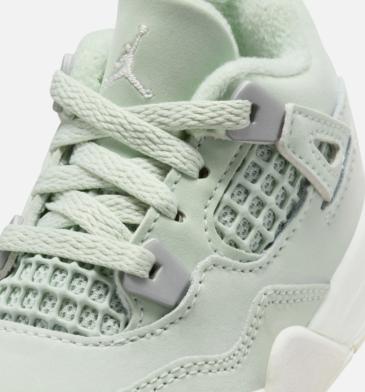 Air Jordan 4 Retro Abundance Infant & Toddler Sneakers - Seafoam/Sail/Metallic Silver