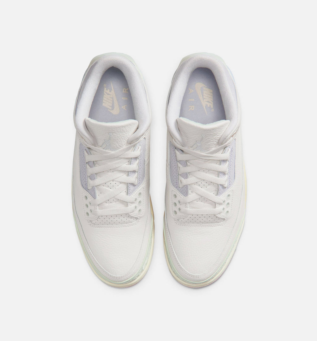 Air Jordan 3 Retro Sail And Jade Aura Men's Sneakers - Sail/Jade Aura/Iced Carmine