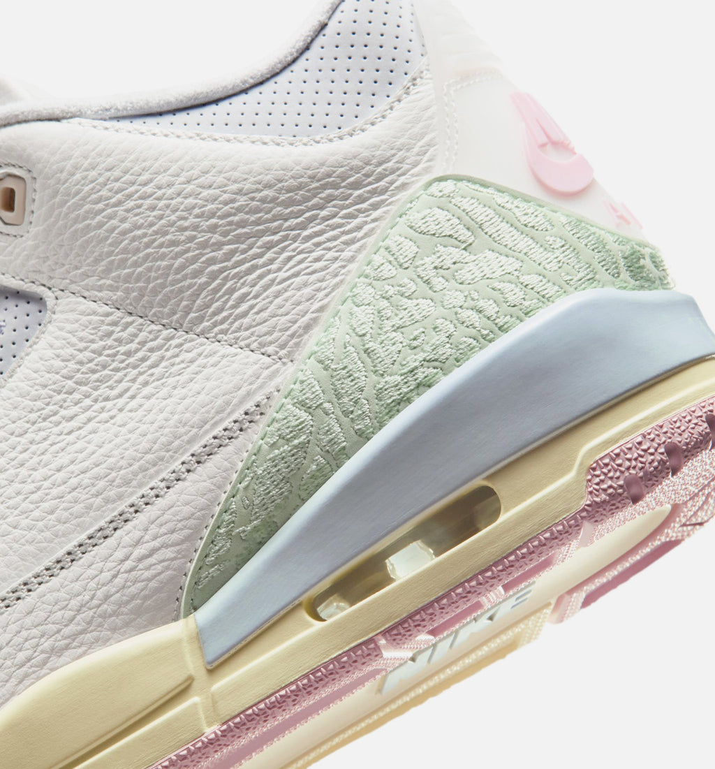 Air Jordan 3 Retro Sail And Jade Aura Men's Sneakers - Sail/Jade Aura/Iced Carmine