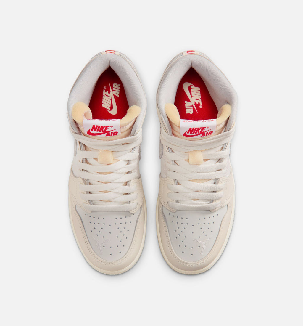 Air Jordan 1 Retro High OG Sail Grade School Sneakers - Sail/University Red