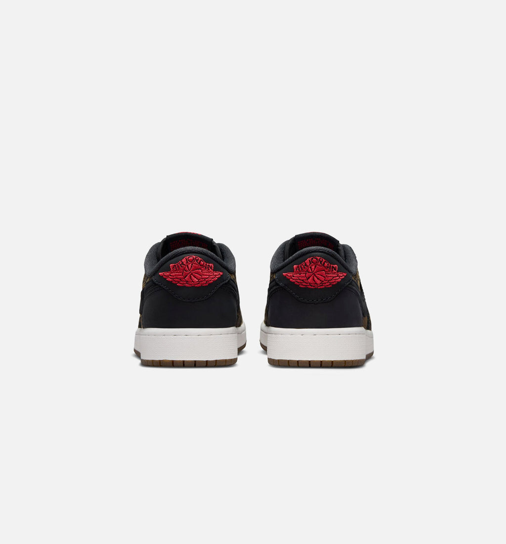 Air Jordan 1 Retro Low OG Laser Grade School Sneakers - Black/Varsity Red/Summit White