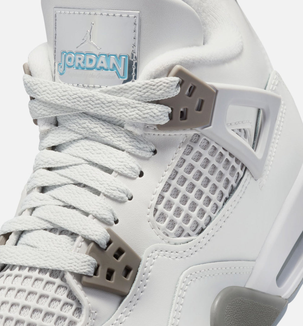 Air Jordan 4 Retro Blue Chill Grade School Sneakers - Photon Dust/Blue Chill/White