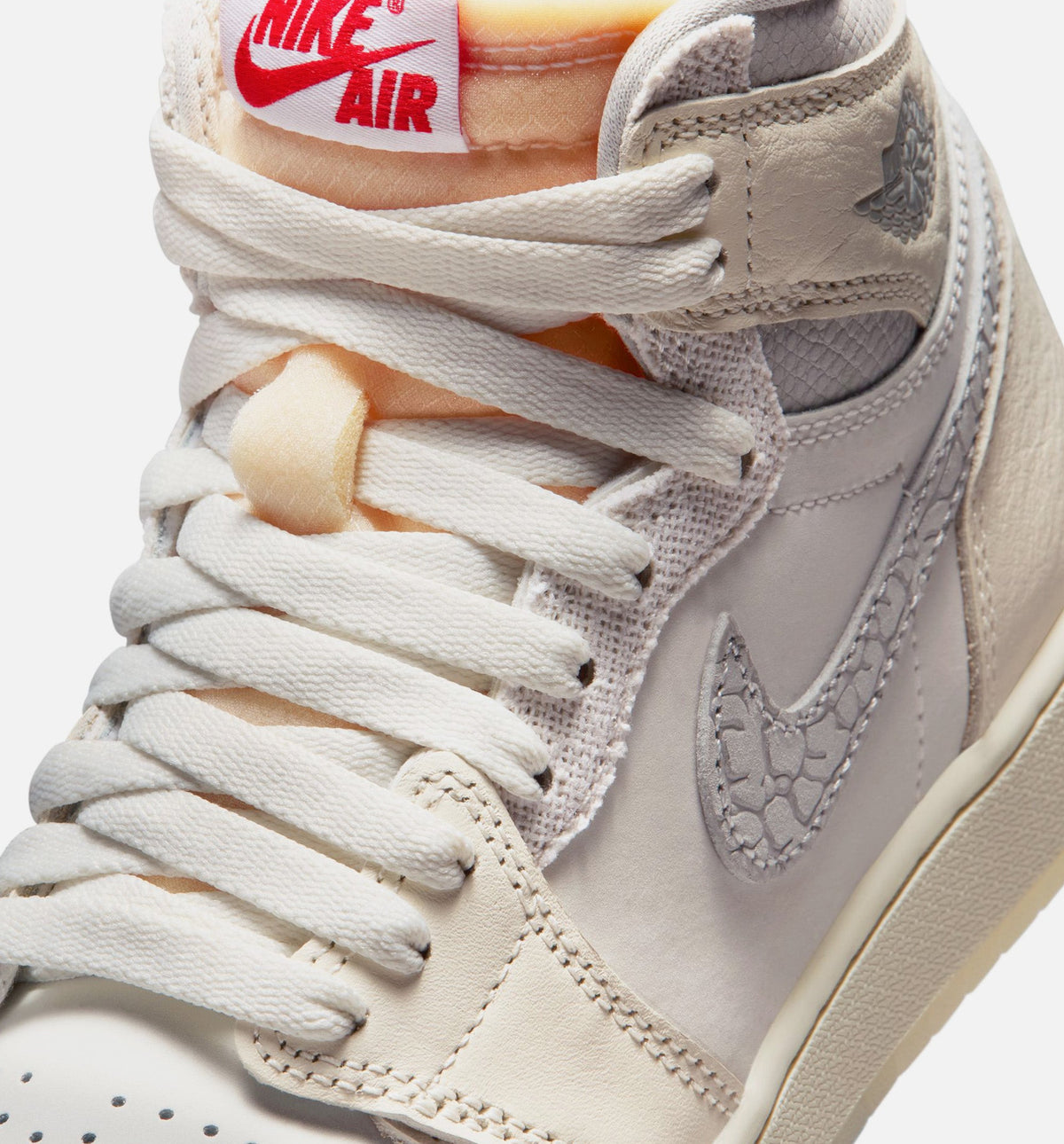 Air Jordan 1 Retro High OG Sail Grade School Sneakers - Sail/University Red