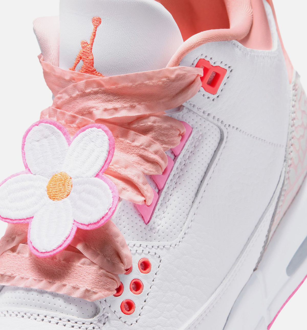 Air Jordan 3 Retro Spring Flowers Grade School Sneakers - Pearl Pink/Hyper Orange
