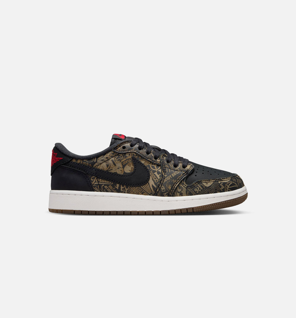 Air Jordan 1 Retro Low OG Laser Grade School Sneakers - Black/Varsity Red/Summit White