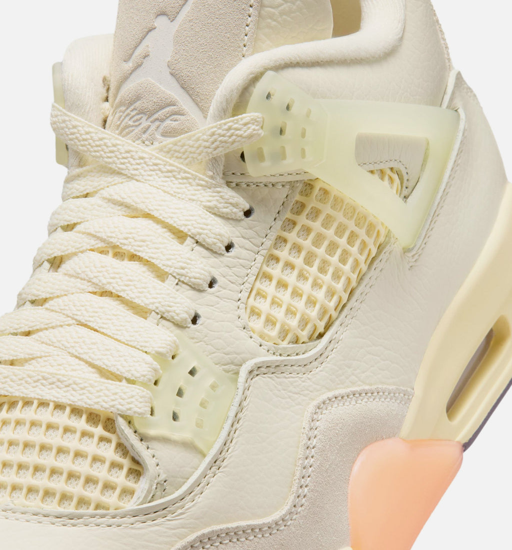 Air Jordan 4 Retro Birds of Paradise Women's Sneakers - Coconut Milk/Bright Mango