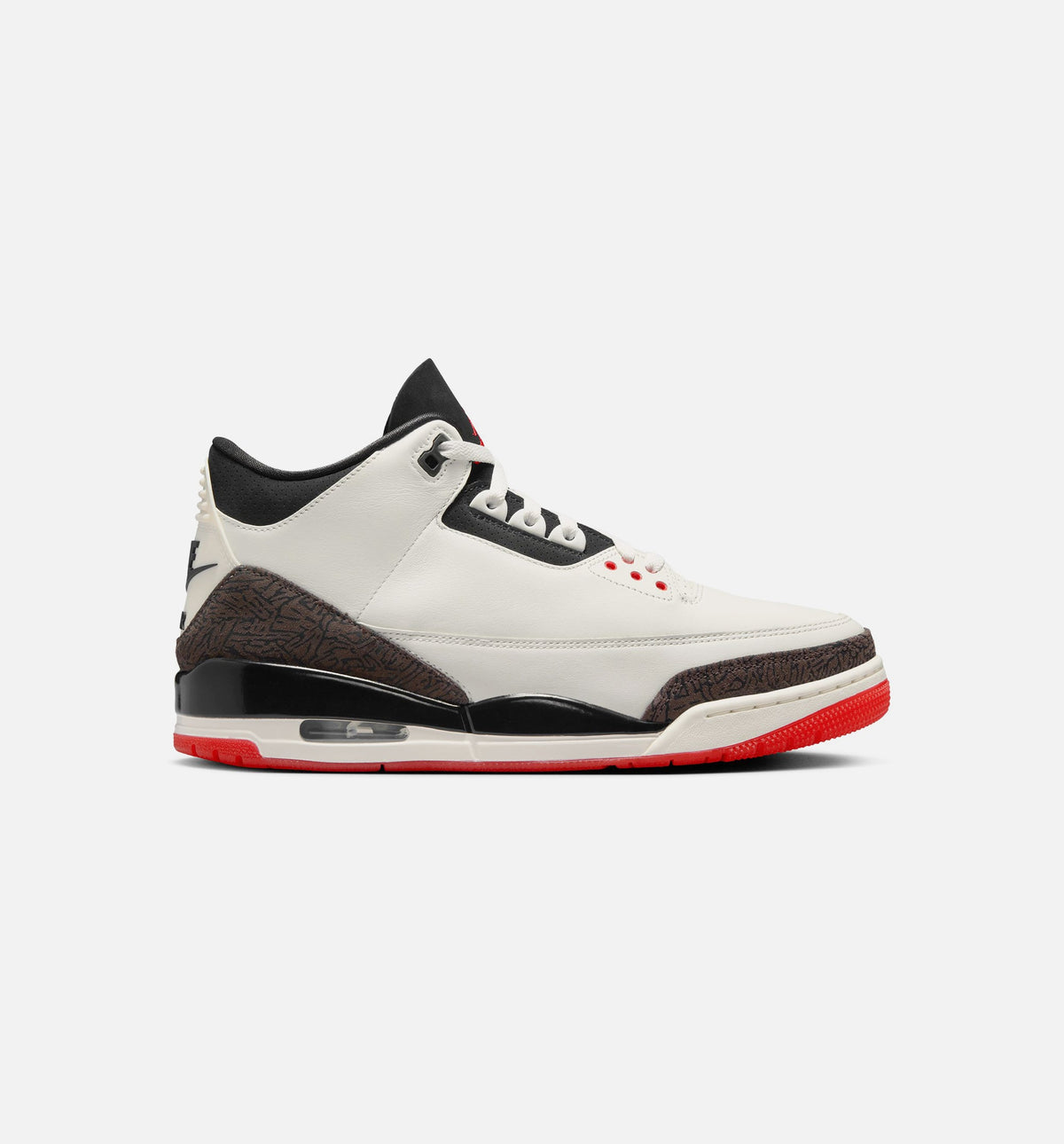 Air Jordan 3 Retro Sail and University Red Men's Sneakers - Sail/Black/University Red